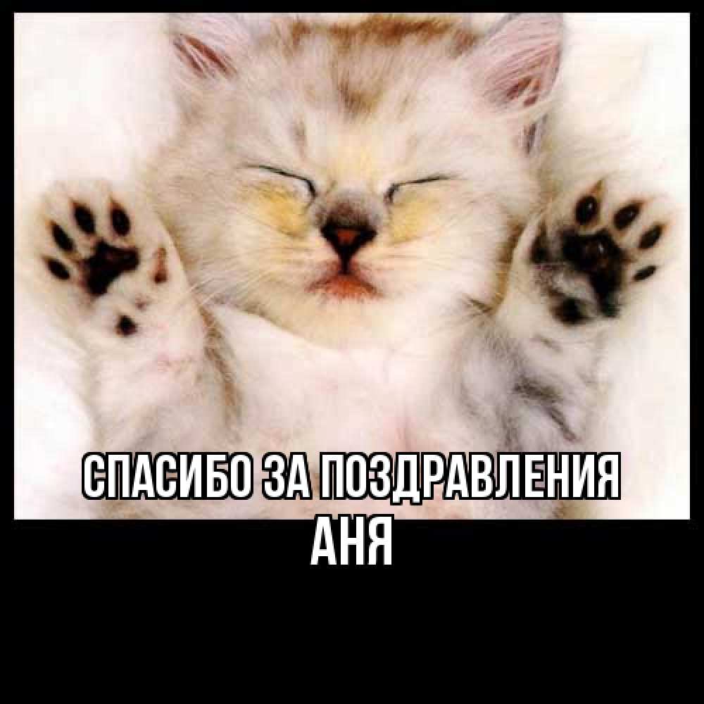 Открытка  с именем. Аня, Спасибо за поздравления  