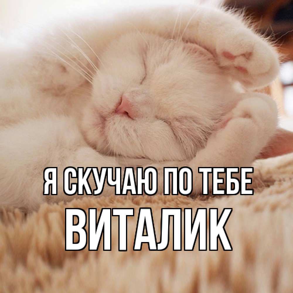 Открытка  с именем. Виталик, Я скучаю по тебе  