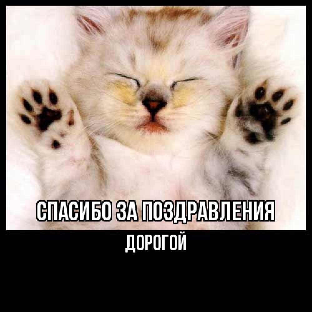 Открытка  с именем. Дорогой, Спасибо за поздравления  