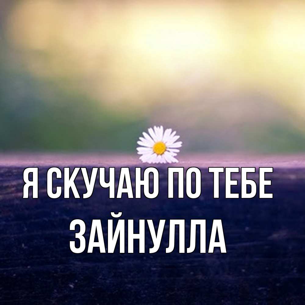 Открытка  с именем. Зайнулла, Я скучаю по тебе  