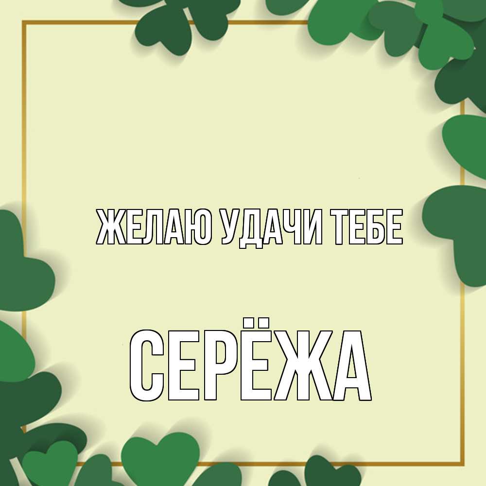 Открытка  с именем. Серёжа, Желаю удачи тебе  