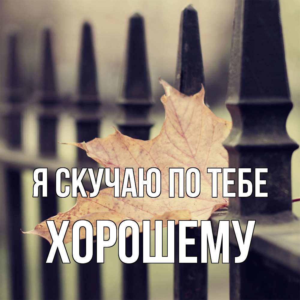 Открытка  с именем. Хорошему, Я скучаю по тебе  