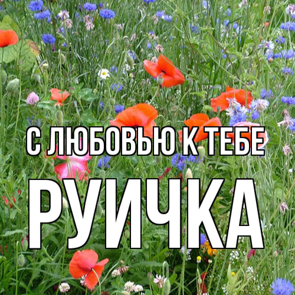 Открытка  с именем. Руичка, С любовью к тебе  