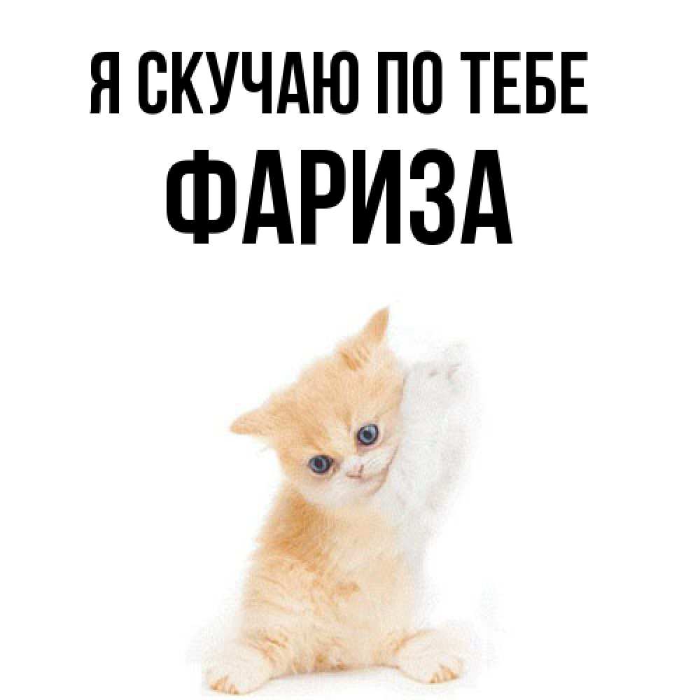 Открытка  с именем. Фариза, Я скучаю по тебе  