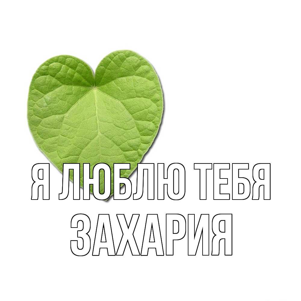Открытка  с именем. Захария, Я люблю тебя  