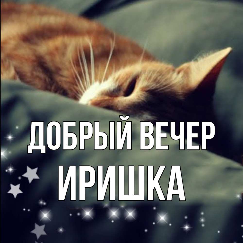Открытка  с именем. Иришка, Добрый вечер  
