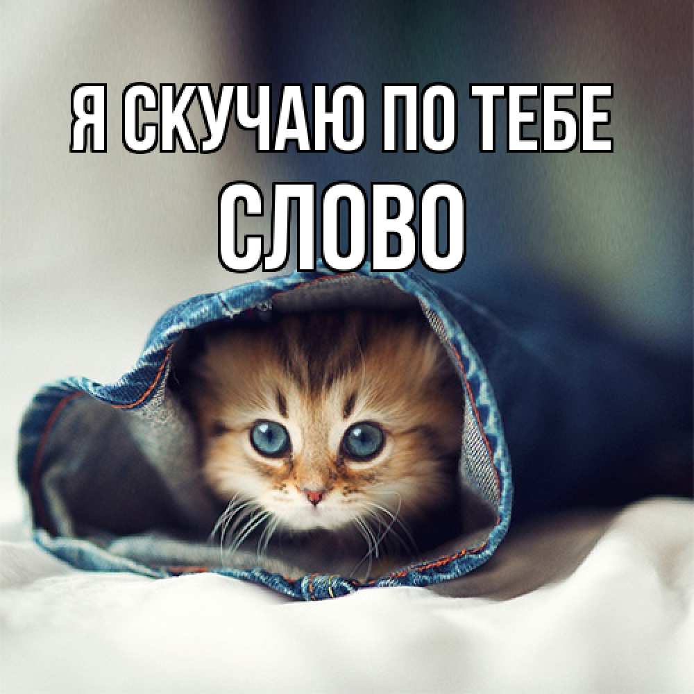Открытка  с именем. слово, Я скучаю по тебе  