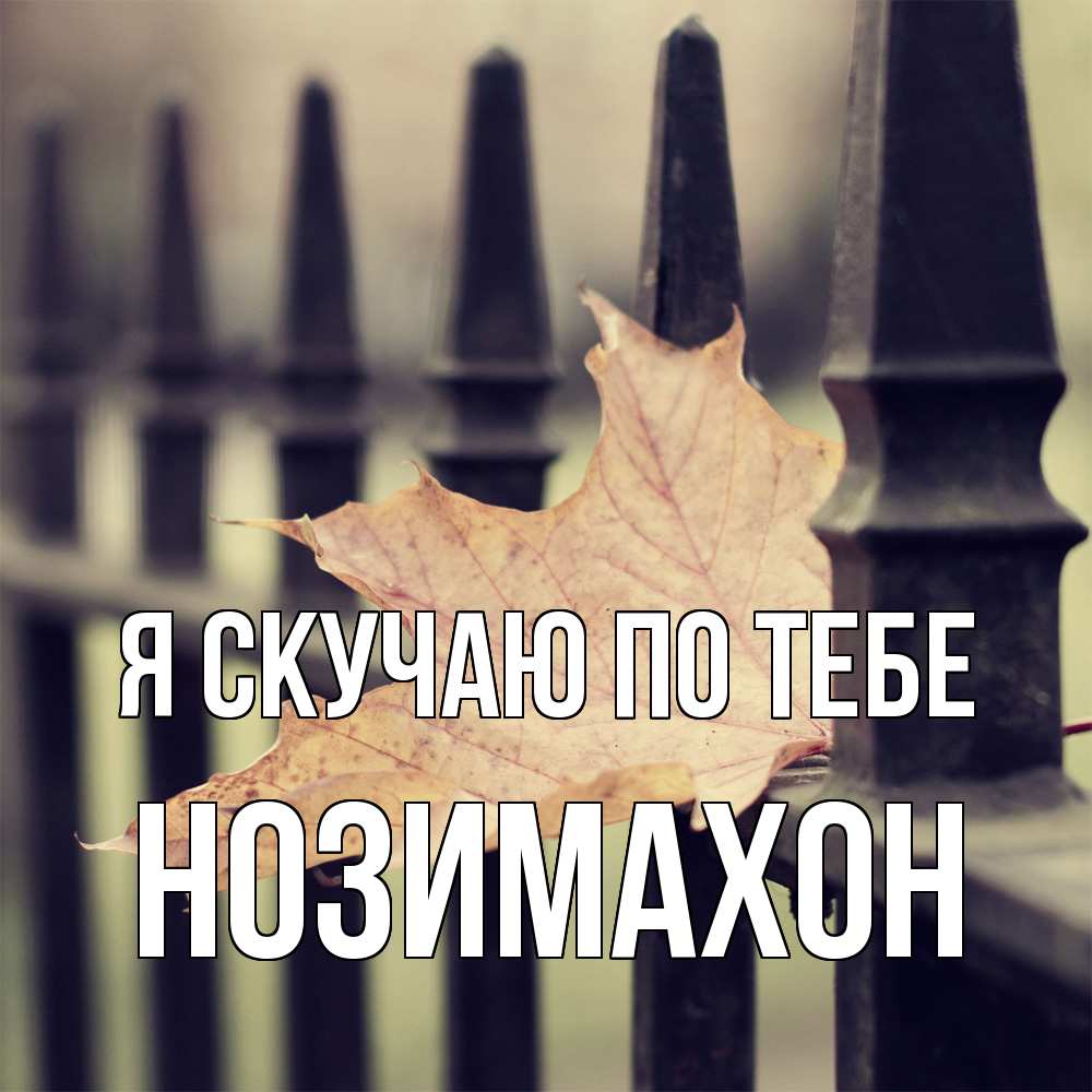 Открытка  с именем. Нозимахон, Я скучаю по тебе  