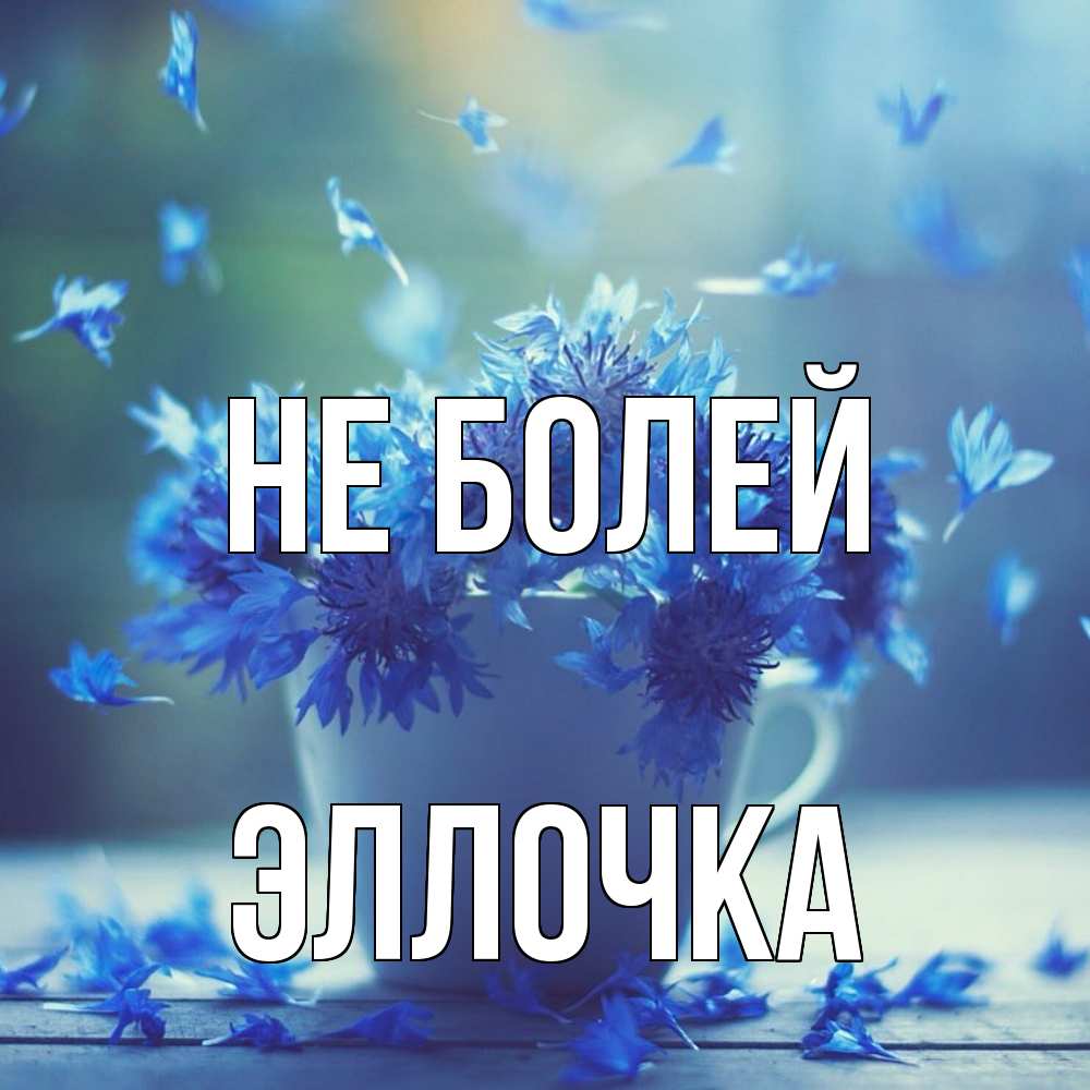 Открытка  с именем. Эллочка, Не болей  