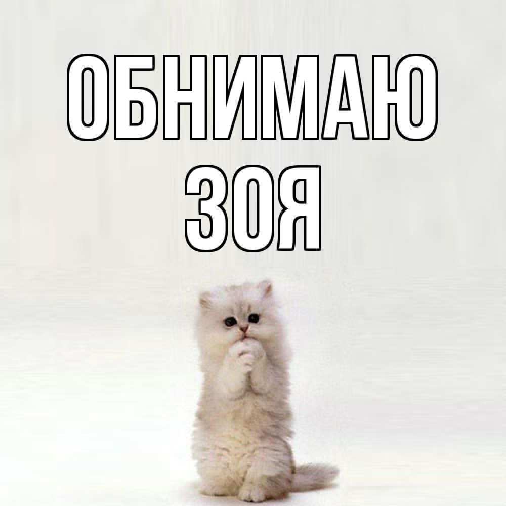 Открытка  с именем. Зоя, Обнимаю  