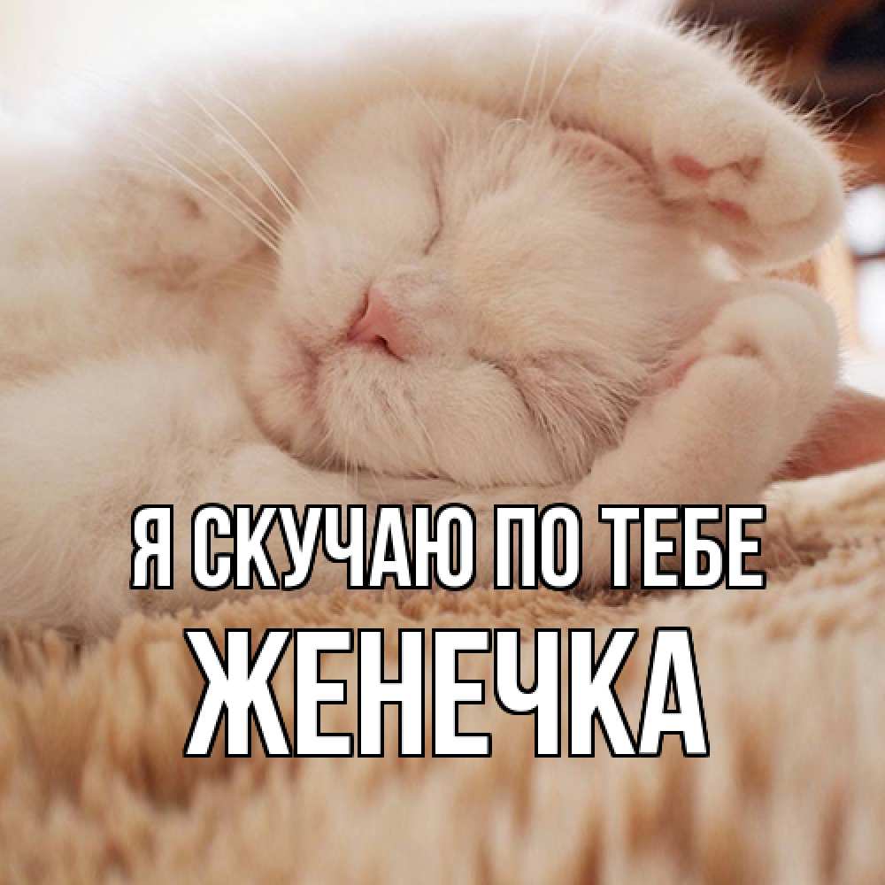Открытка  с именем. Женечка, Я скучаю по тебе  