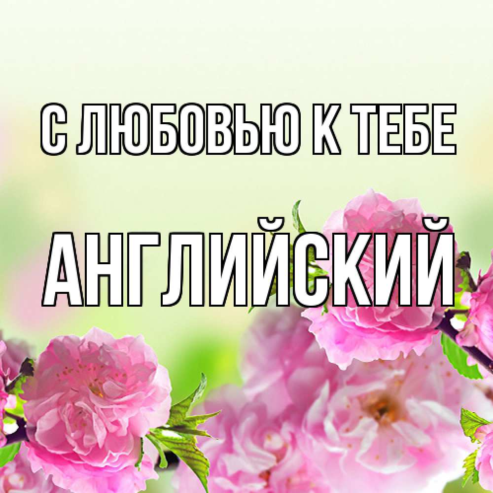 Открытка  с именем. Английский, С любовью к тебе  