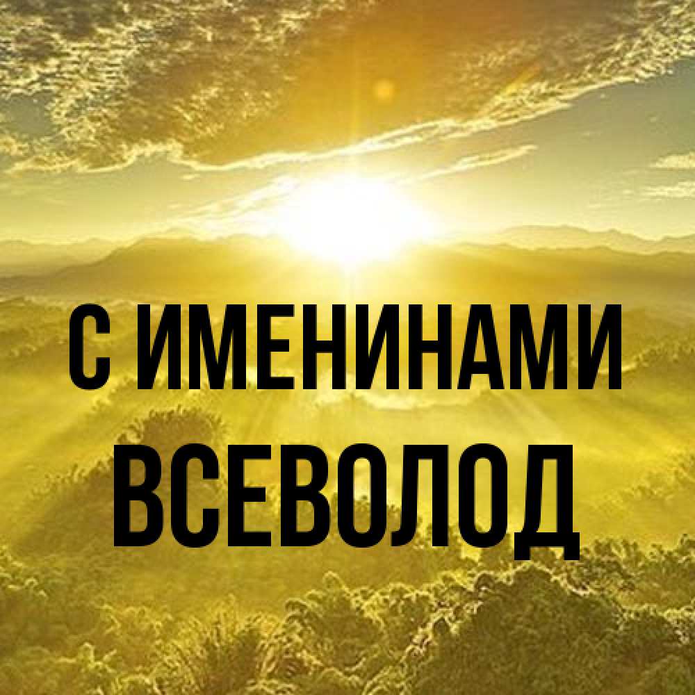 Открытка  с именем. Всеволод, С именинами  