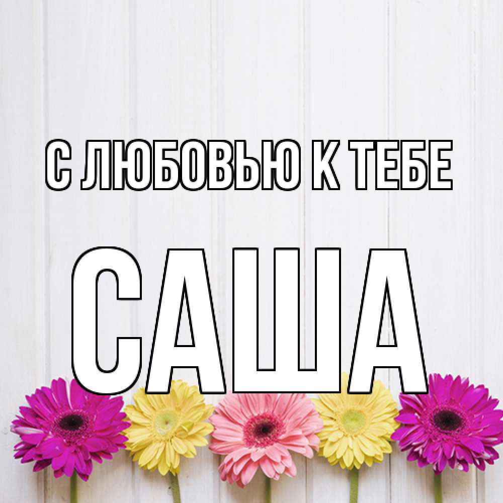 Открытка  с именем. Саша, С любовью к тебе  