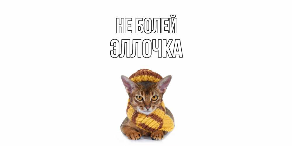 Открытка  с именем. Эллочка, Не болей  