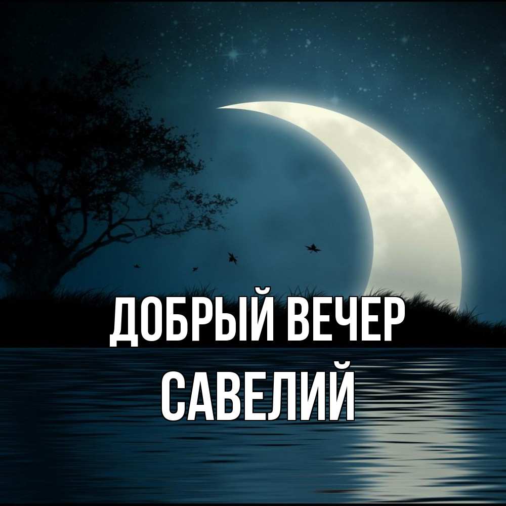 Открытка  с именем. Савелий, Добрый вечер  