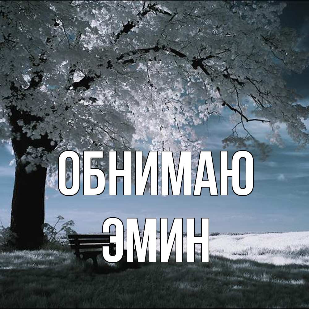 Открытка  с именем. Эмин, Обнимаю  