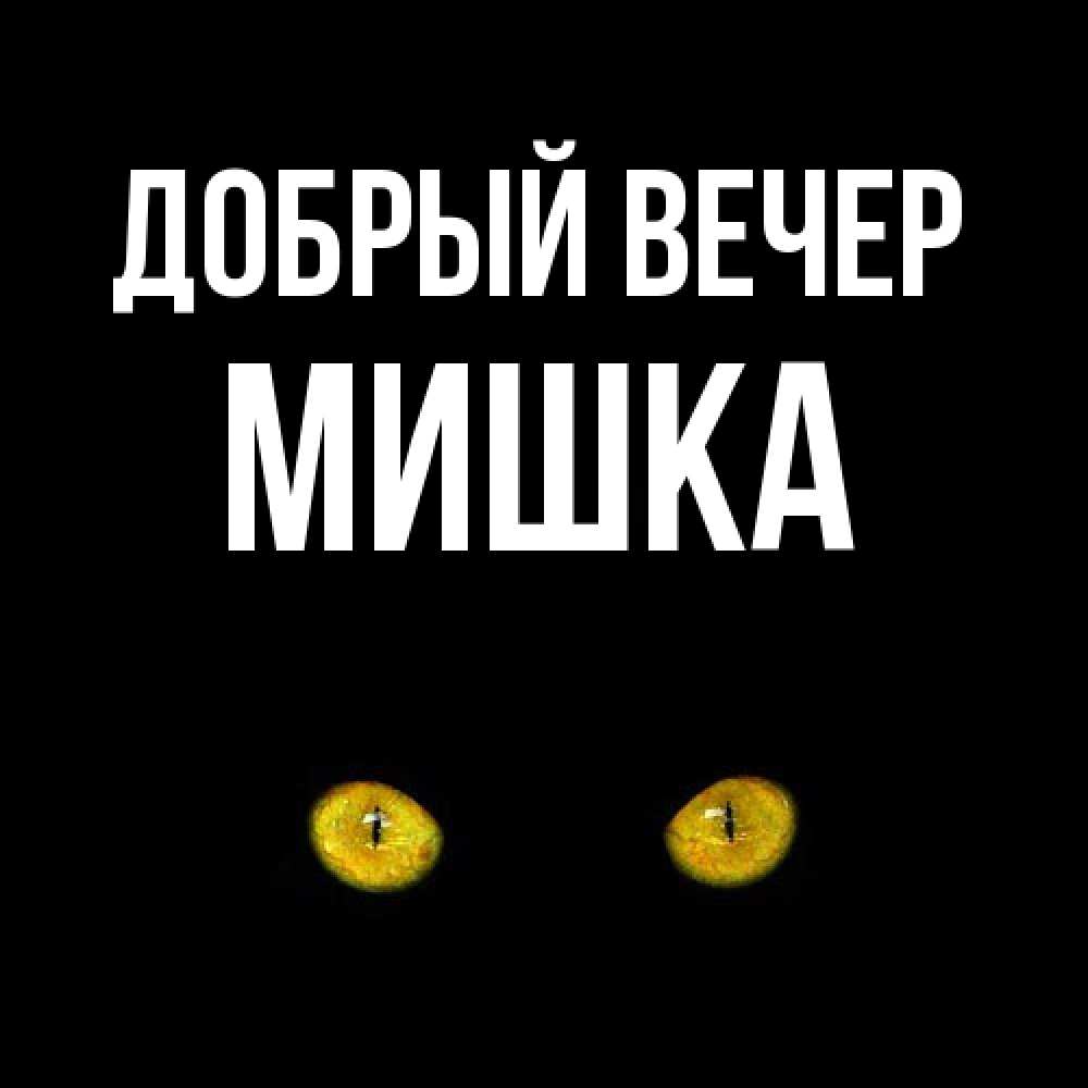 Открытка  с именем. Мишка, Добрый вечер  