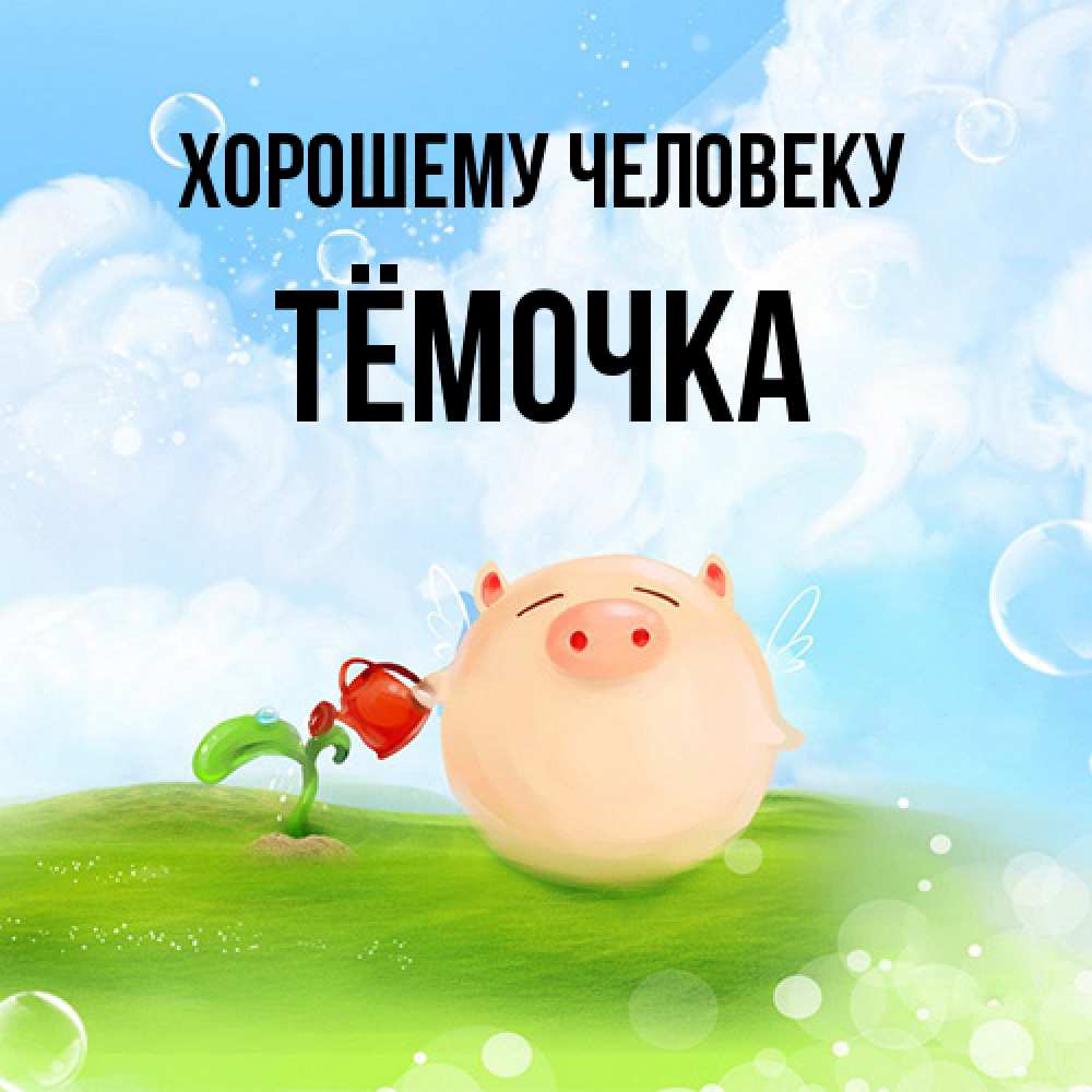 Открытка  с именем. Тёмочка, Хорошему человеку  