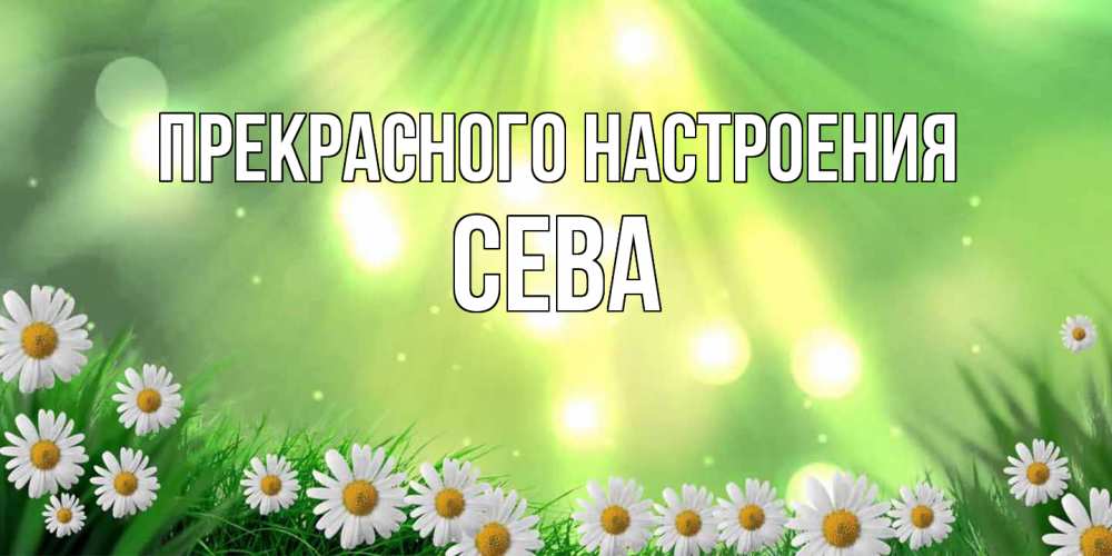 Открытка  с именем. Сева, Прекрасного настроения  