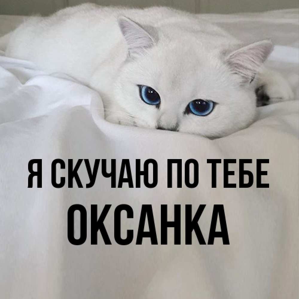 Открытка  с именем. Оксанка, Я скучаю по тебе  