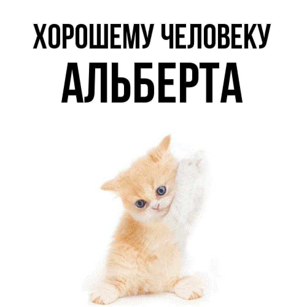 Открытка  с именем. Альберта, Хорошему человеку  