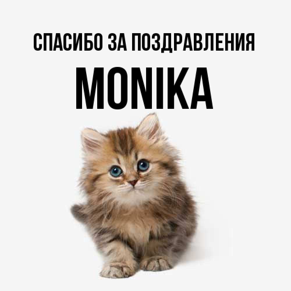 Открытка  с именем. Monika, Спасибо за поздравления  