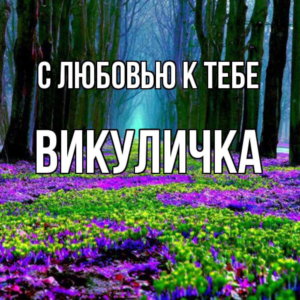 Открытка  с именем. Викуличка, С любовью к тебе  