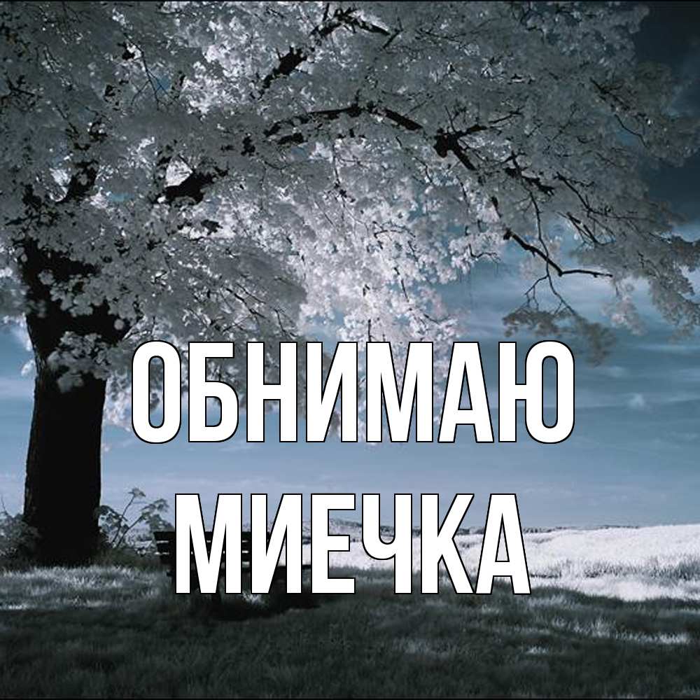 Открытка  с именем. Миечка, Обнимаю  