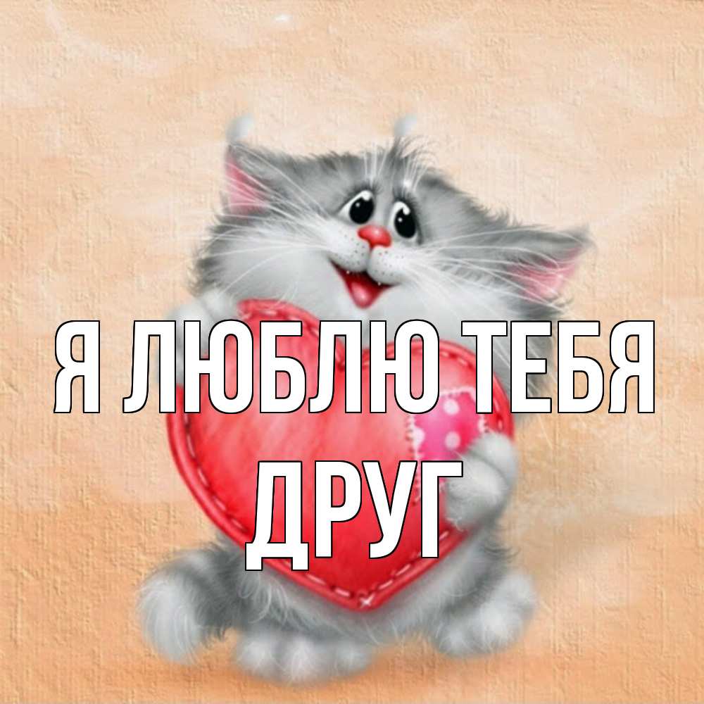 Открытка  с именем. ДРУГ, Я люблю тебя  