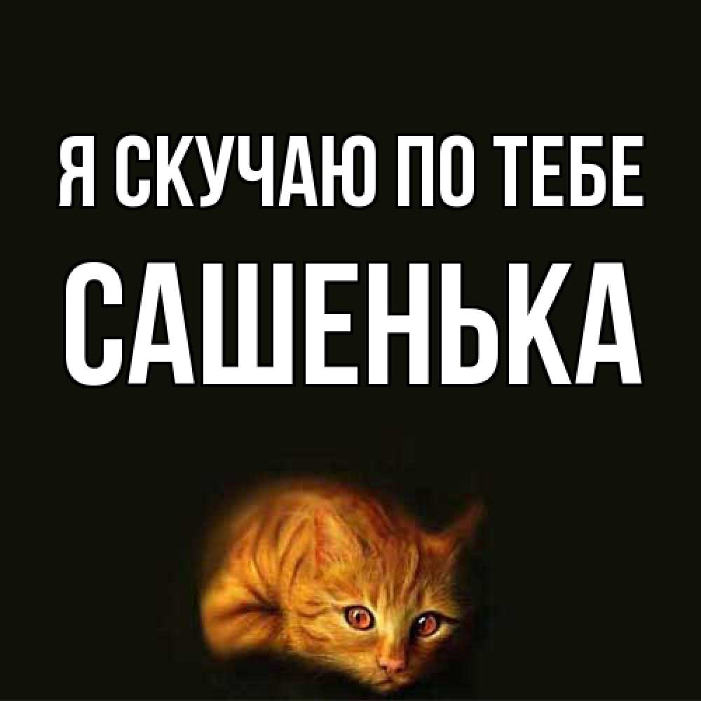 Открытка  с именем. Сашенька, Я скучаю по тебе  