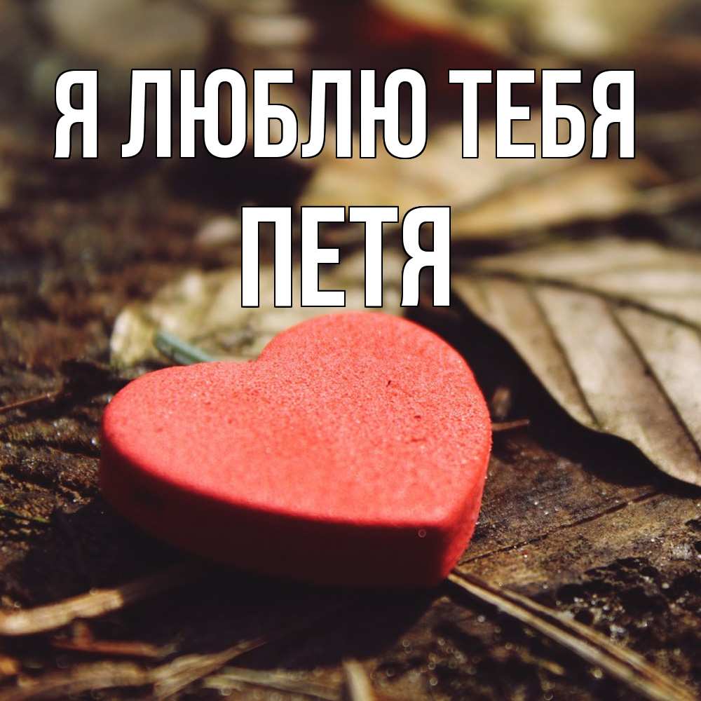 Открытка  с именем. Петя, Я люблю тебя  