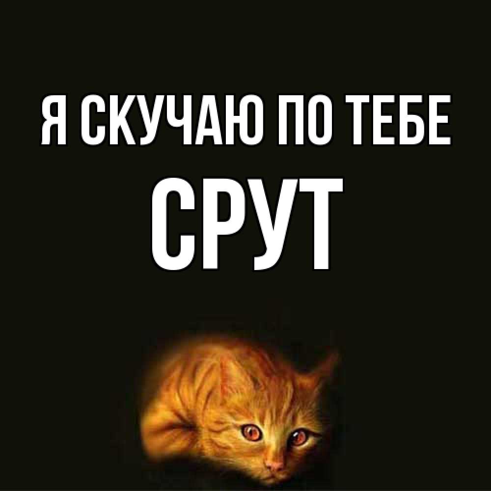 Открытка  с именем. срут, Я скучаю по тебе  