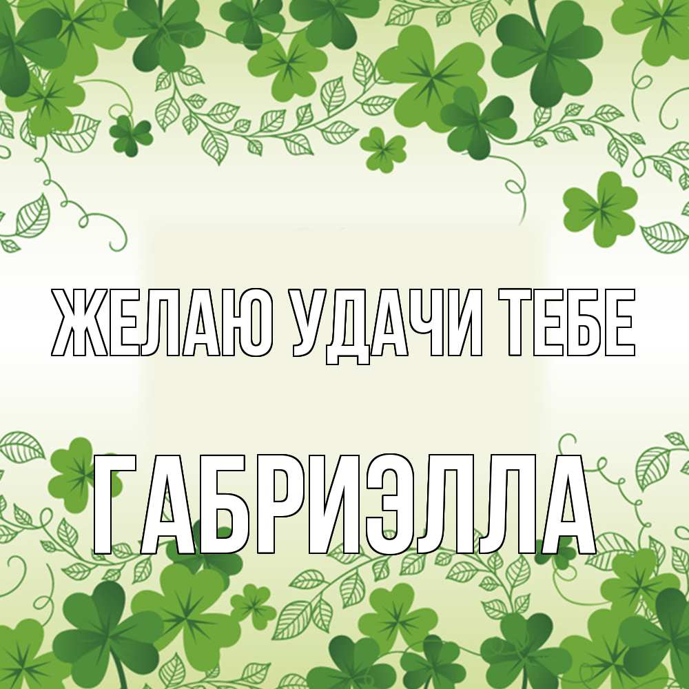 Открытка  с именем. Габриэлла, Желаю удачи тебе  