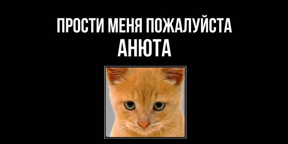 Открытка  с именем. Анюта, Прости меня пожалуйста  