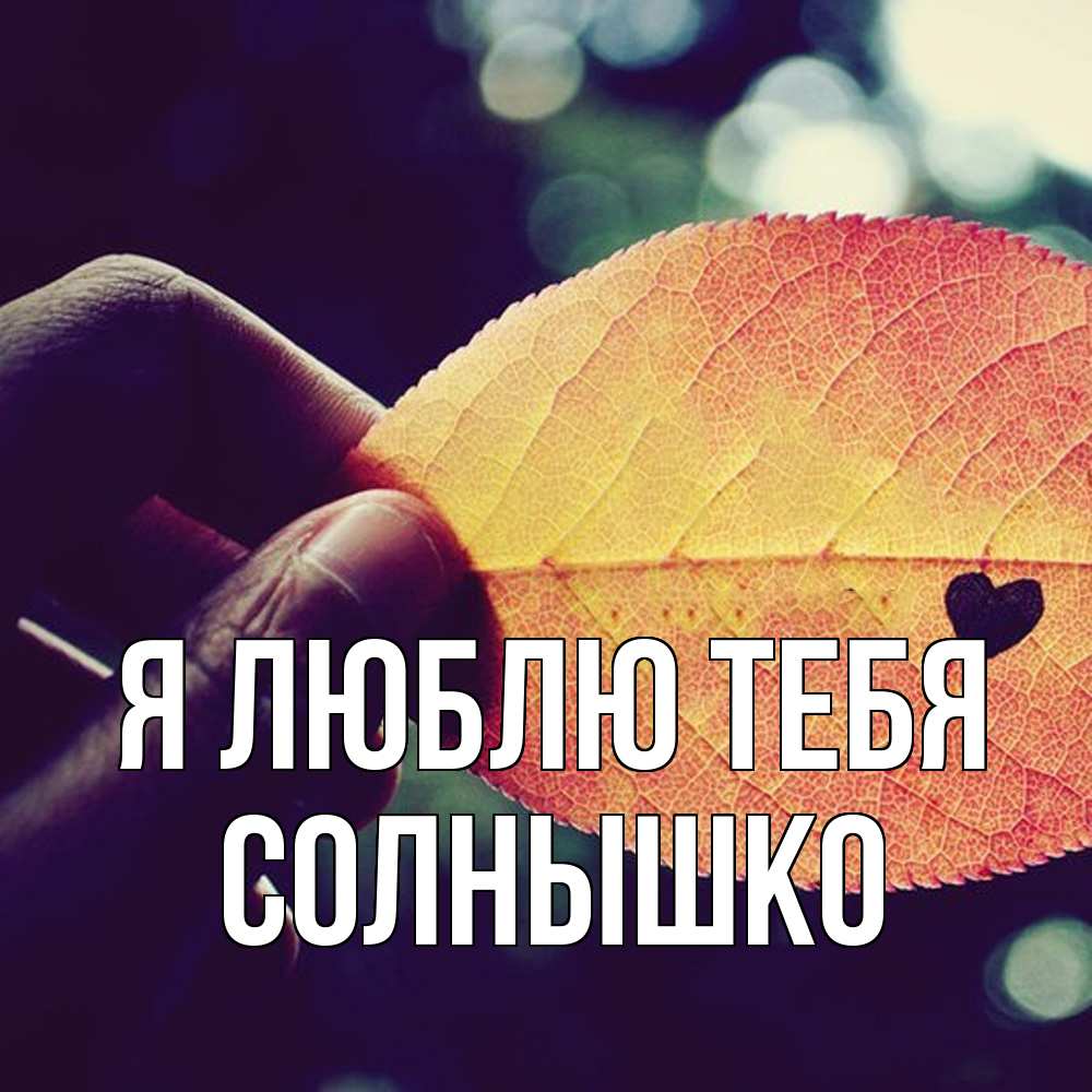 Открытка  с именем. Солнышко, Я люблю тебя  
