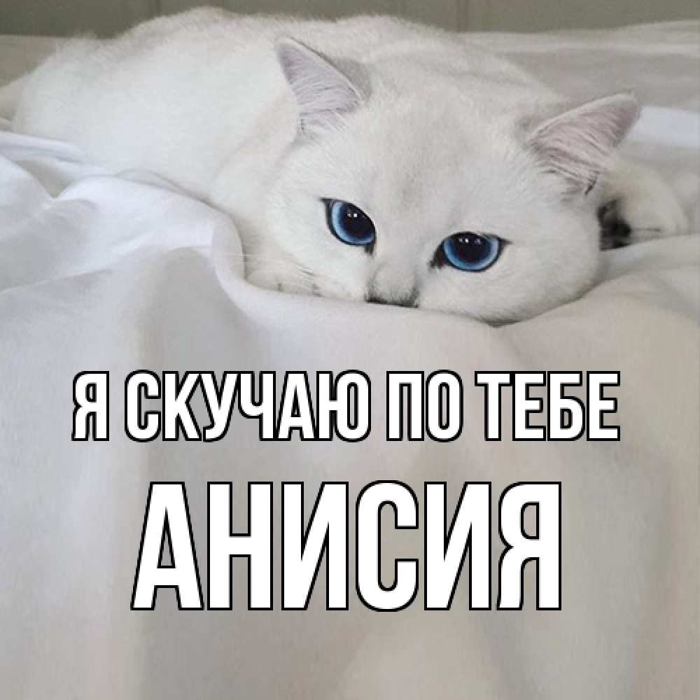 Открытка  с именем. Анисия, Я скучаю по тебе  