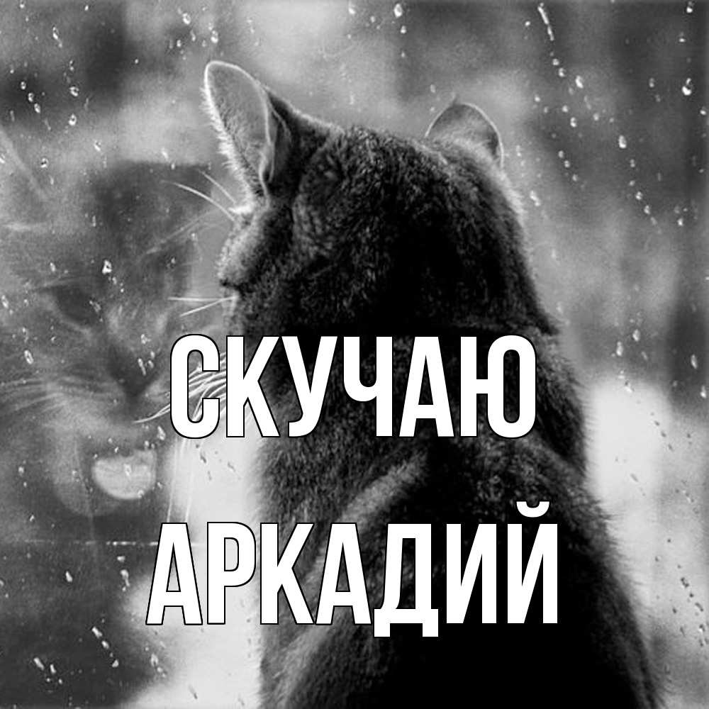 Открытка  с именем. Аркадий, Скучаю  