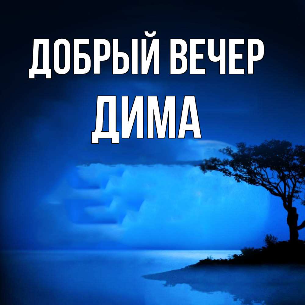 Открытка  с именем. Дима, Добрый вечер  