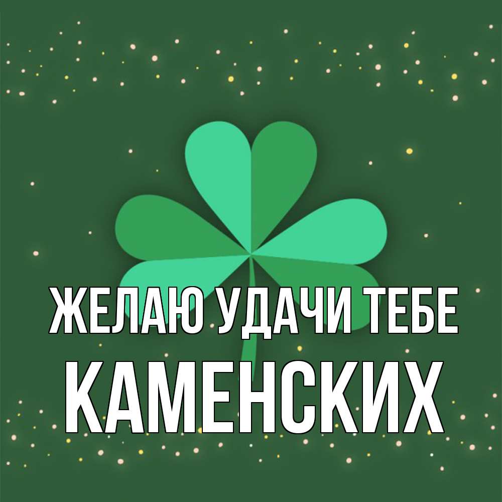 Открытка  с именем. Каменских, Желаю удачи тебе  