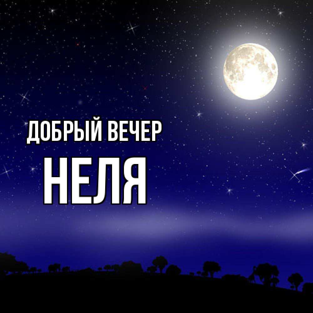 Открытка  с именем. Неля, Добрый вечер  