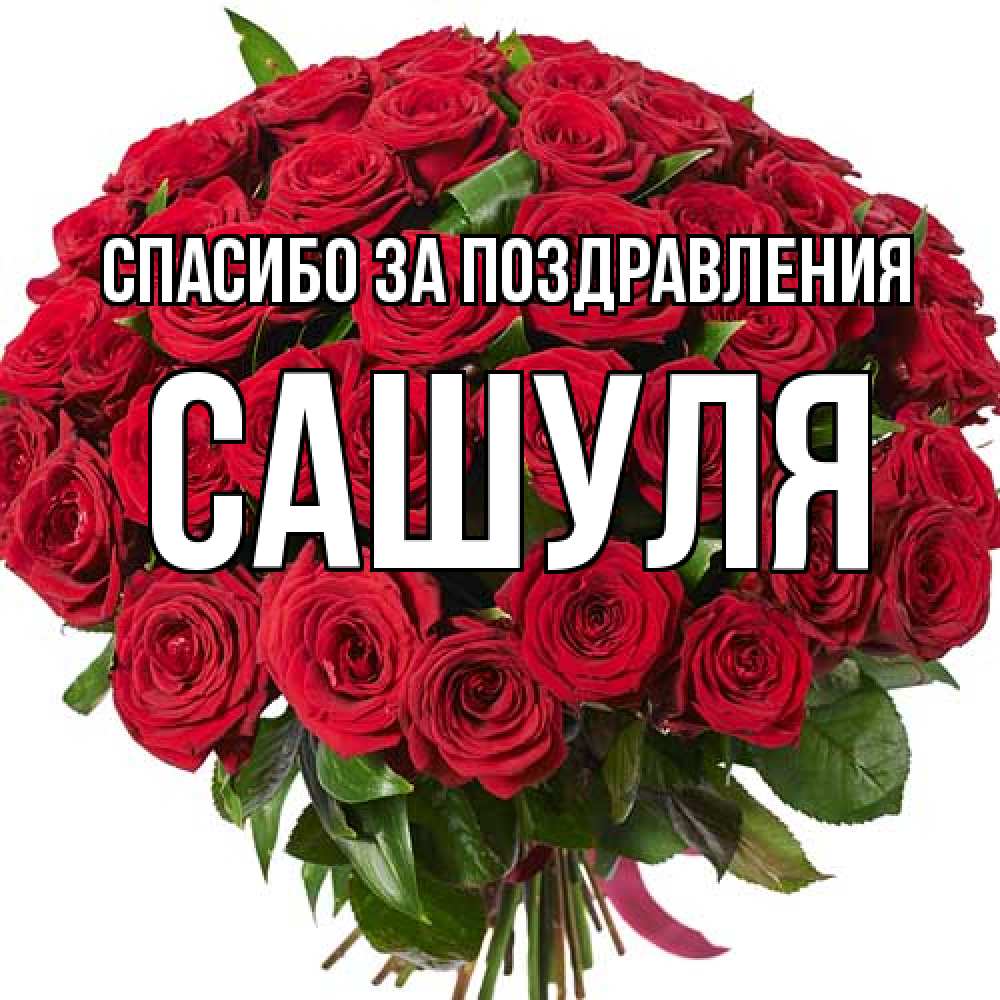 Открытка  с именем. Сашуля, Спасибо за поздравления  
