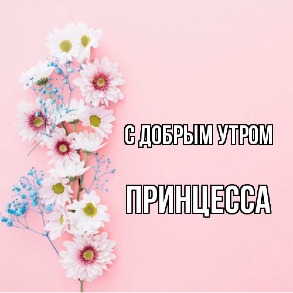 Открытка  с именем. Принцесса, С добрым утром  
