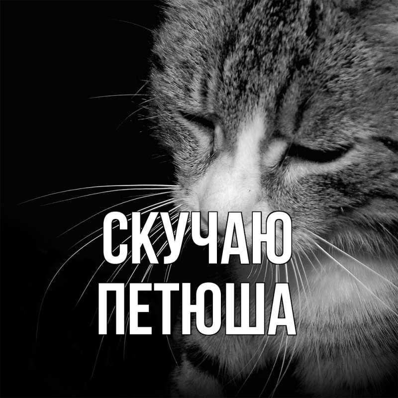 Открытка с именем, Петюша, Скучаю