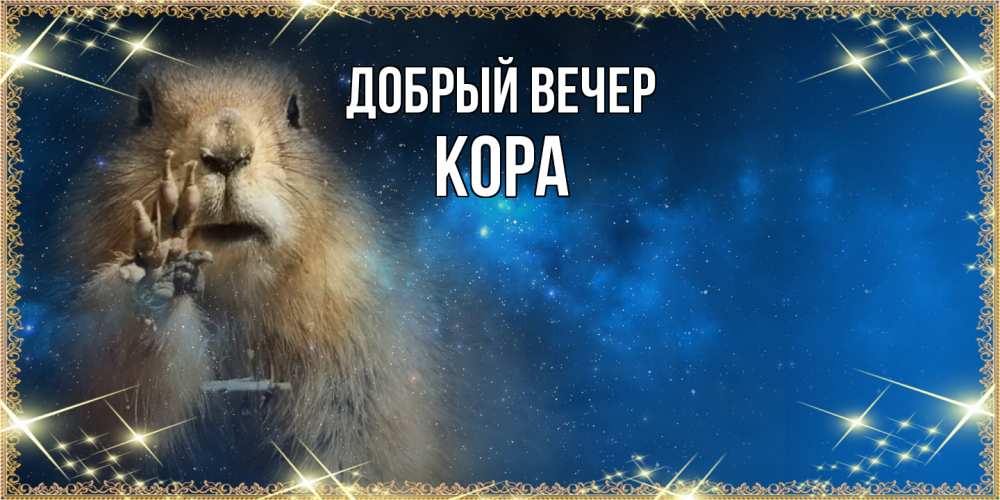 Открытка  с именем. Кора, Добрый вечер  