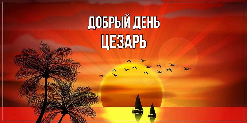 Открытка  с именем. Цезарь, Добрый день  