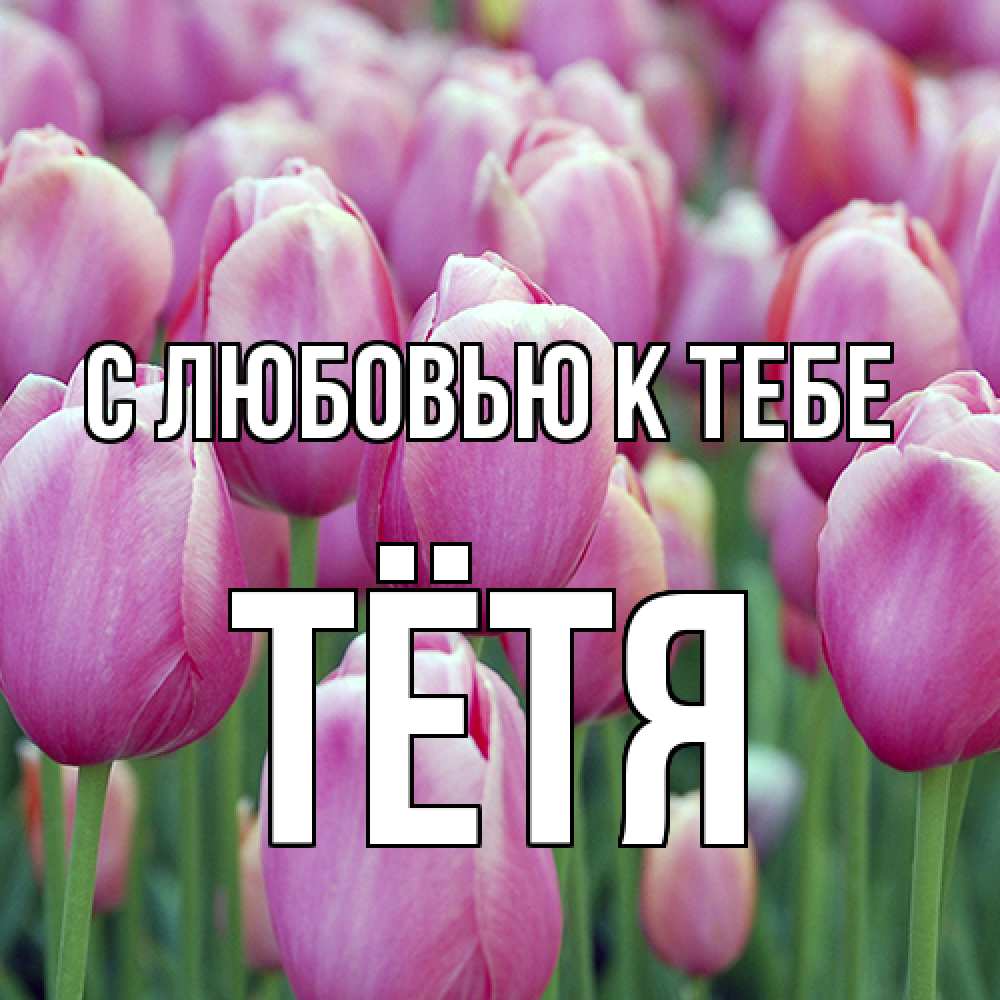 Открытка  с именем. Тётя, С любовью к тебе  