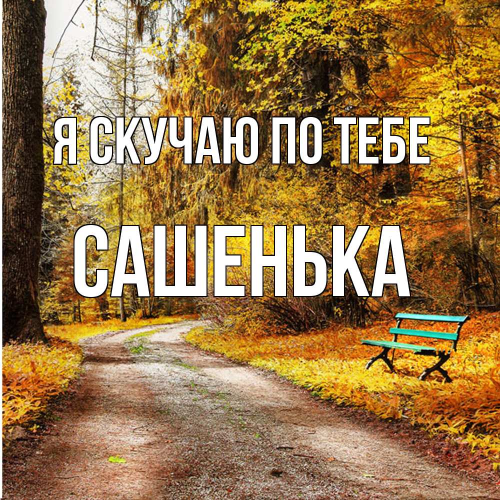 Открытка  с именем. Сашенька, Я скучаю по тебе  