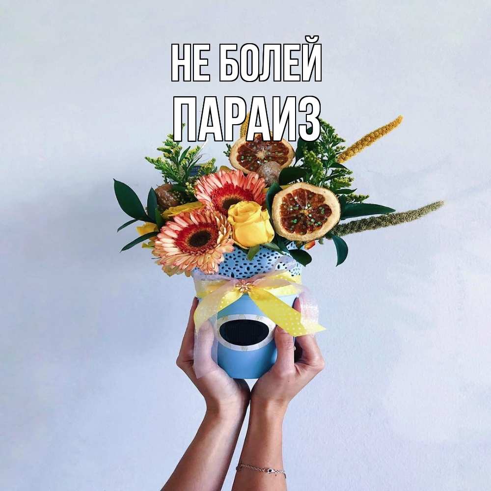 Открытка  с именем. Параиз, Не болей  