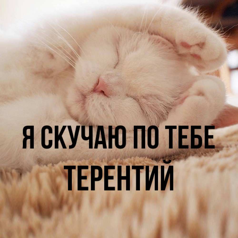 Открытка  с именем. Терентий, Я скучаю по тебе  